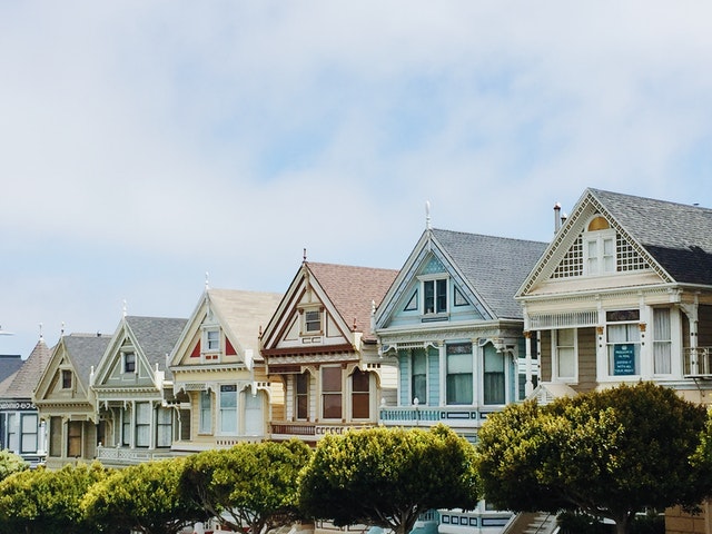 Similar houses in a row.