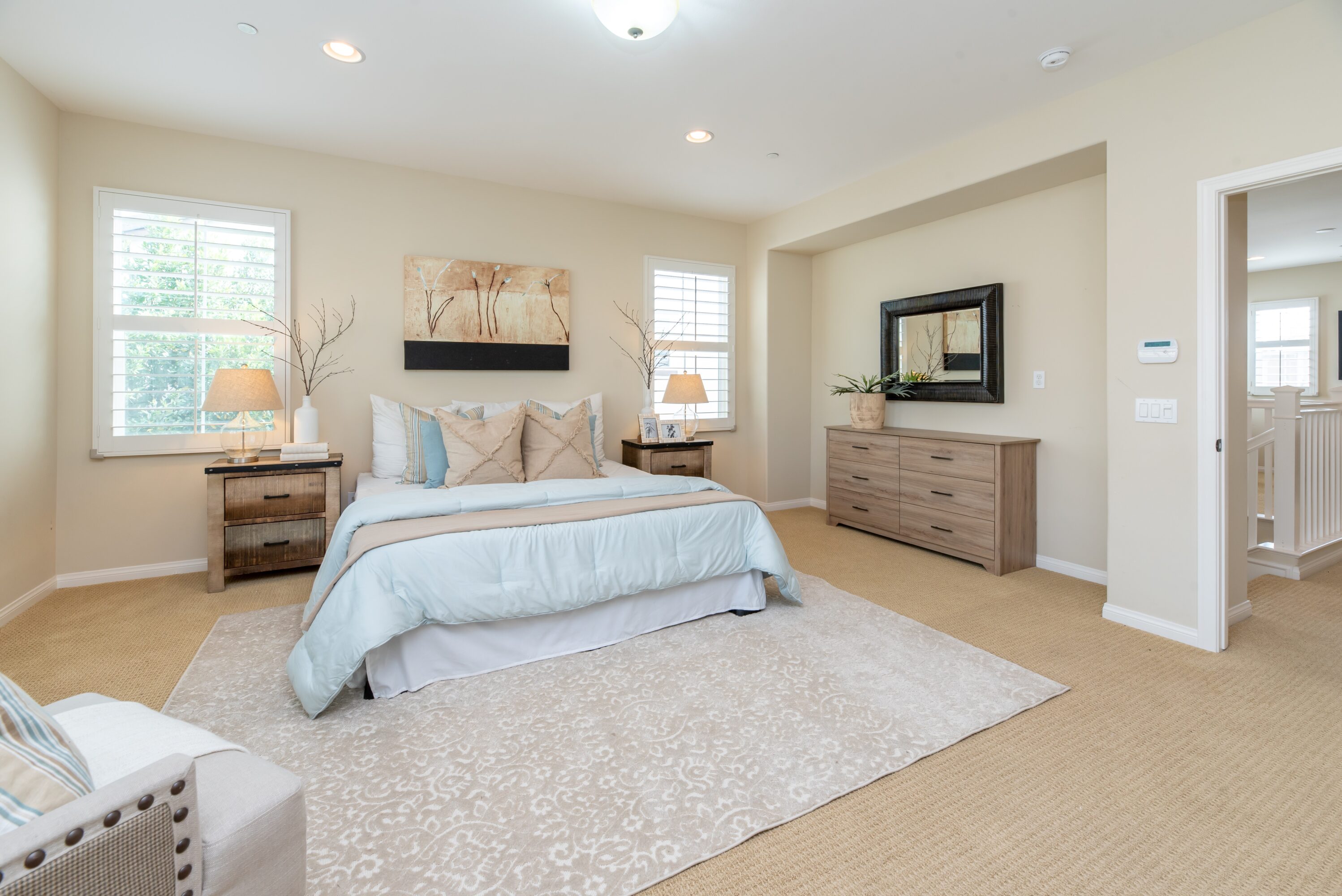 Neutral and pastel bedroom