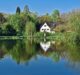House surrounded by beautiful nature and a lake
